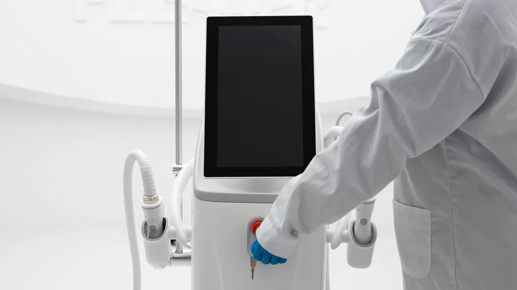 start up the EosICE® laser hair removal machine