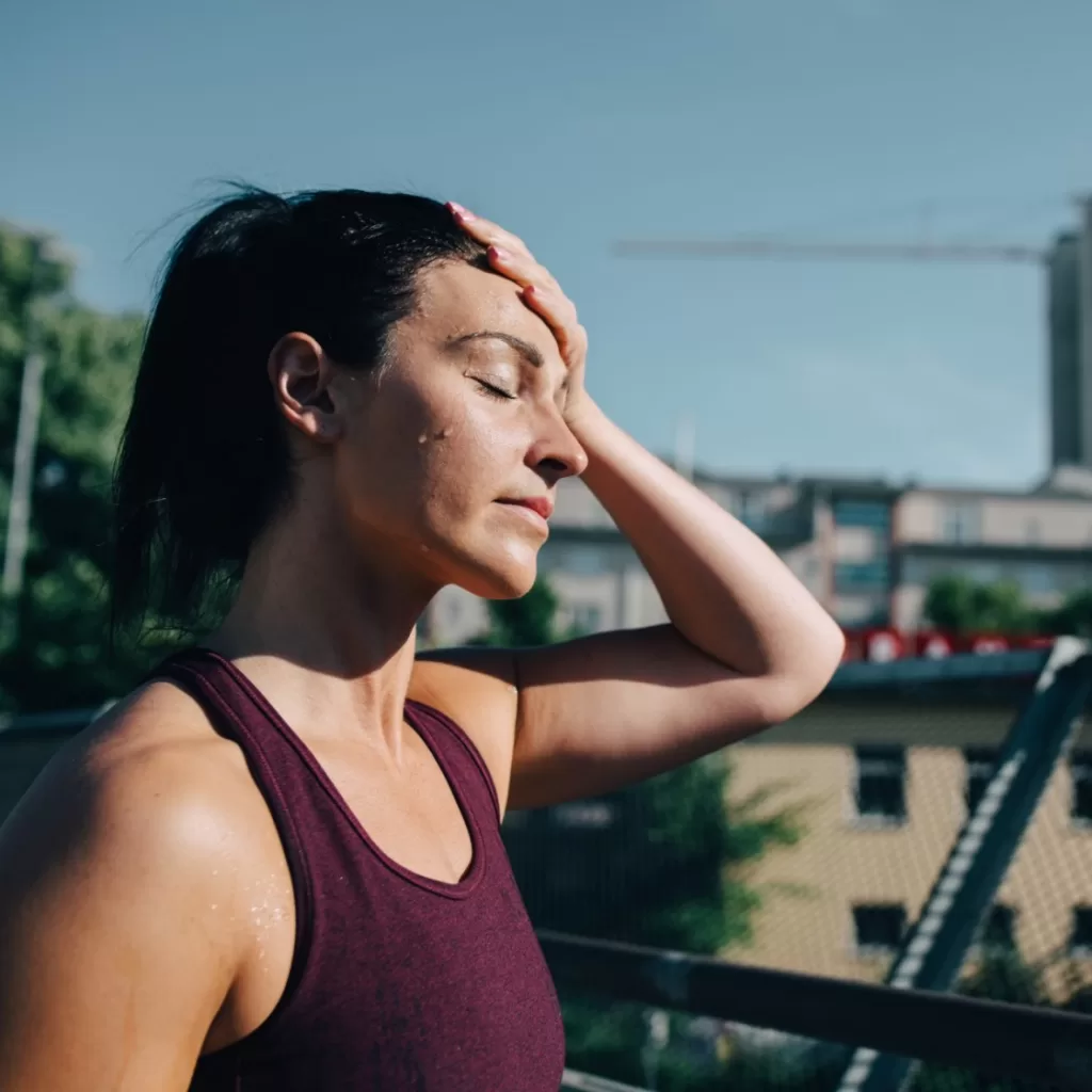 sweating on face when workout